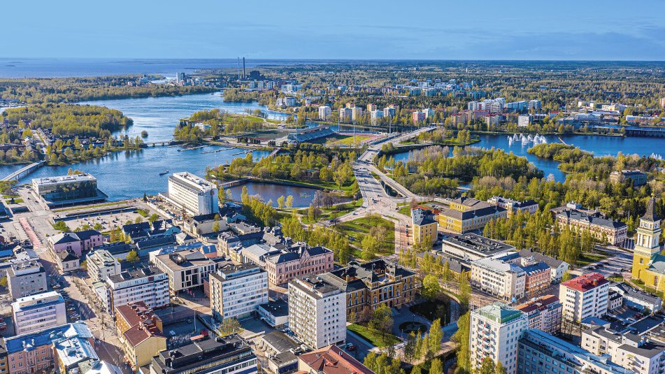 Tietoa meistä, ilmakuva Oulusta